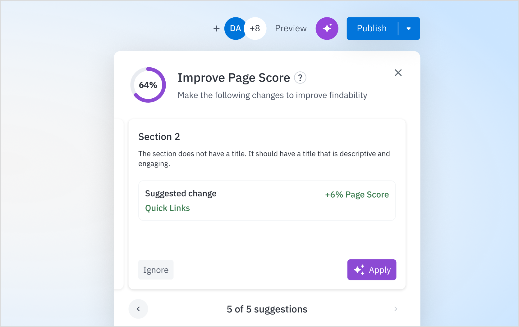 AI reviews pages