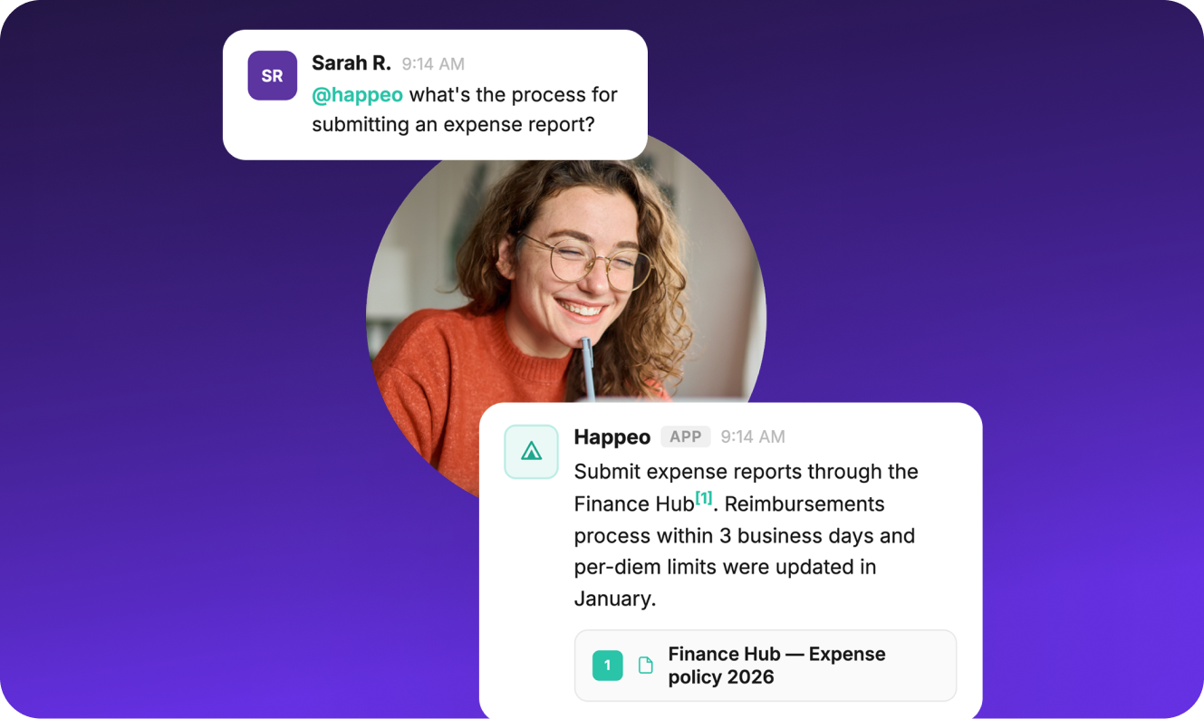 Ask questions in Slack with Happeo Agent-1