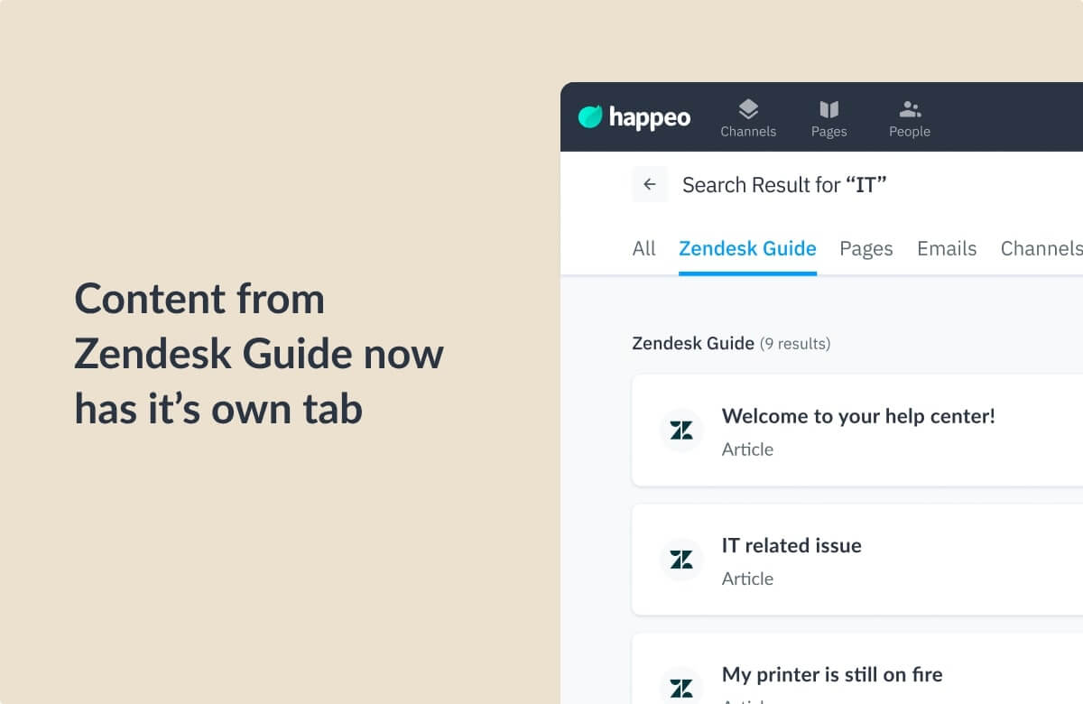 Happeo and Zendesk Guide integration