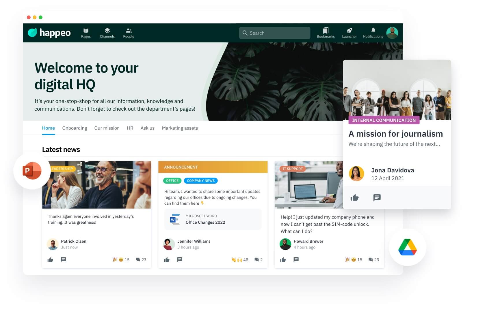 Happeo Intranet Pages