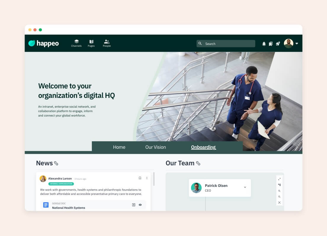 Happeo - The social intranet for healthcare companies