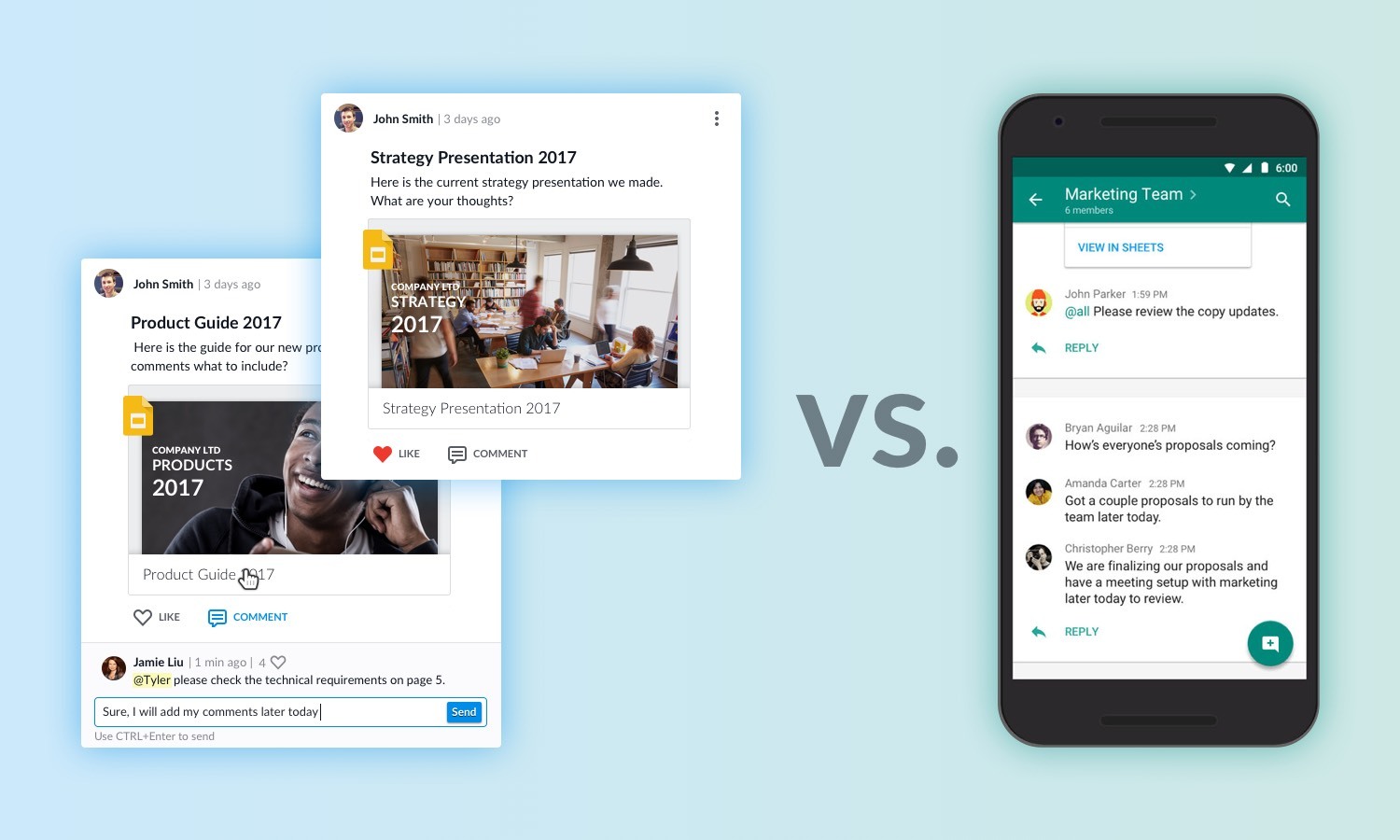 Posting' vs 'Chat messaging' in enterprise communication