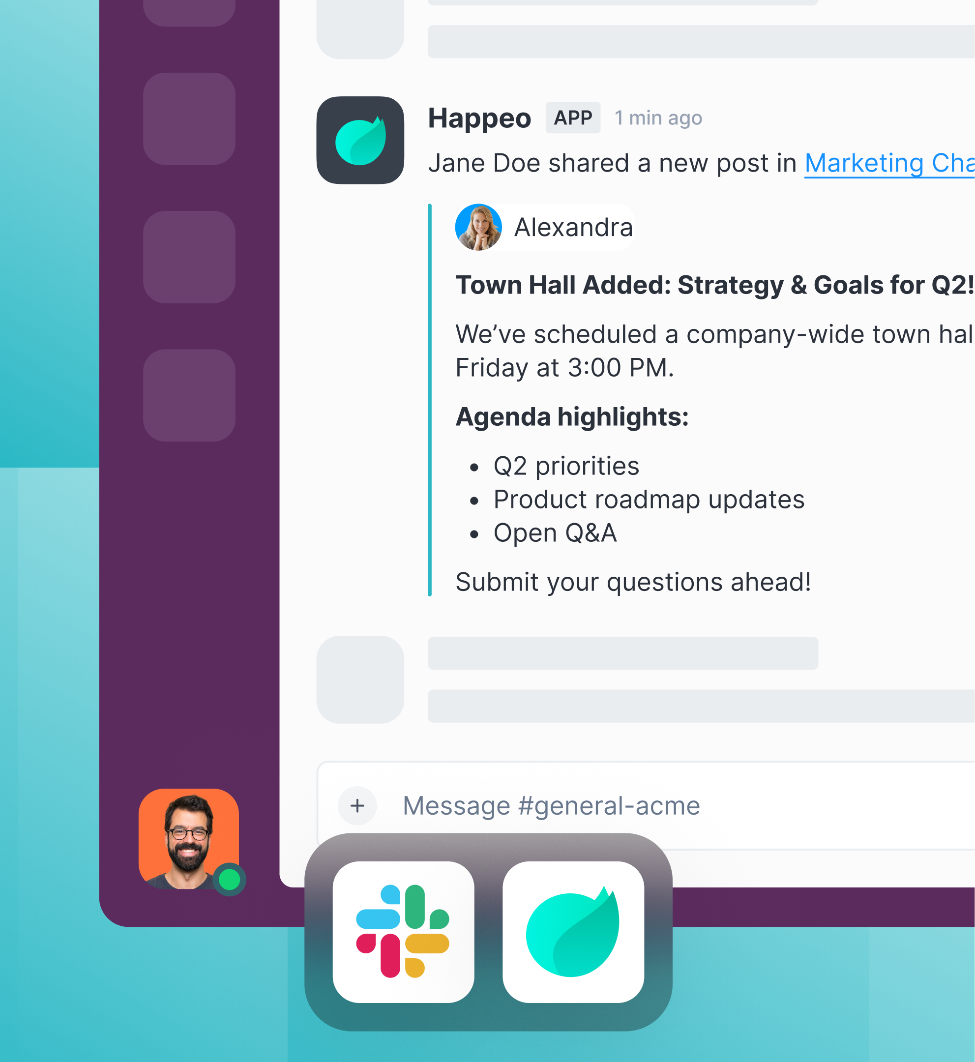 Notifications in email & chat