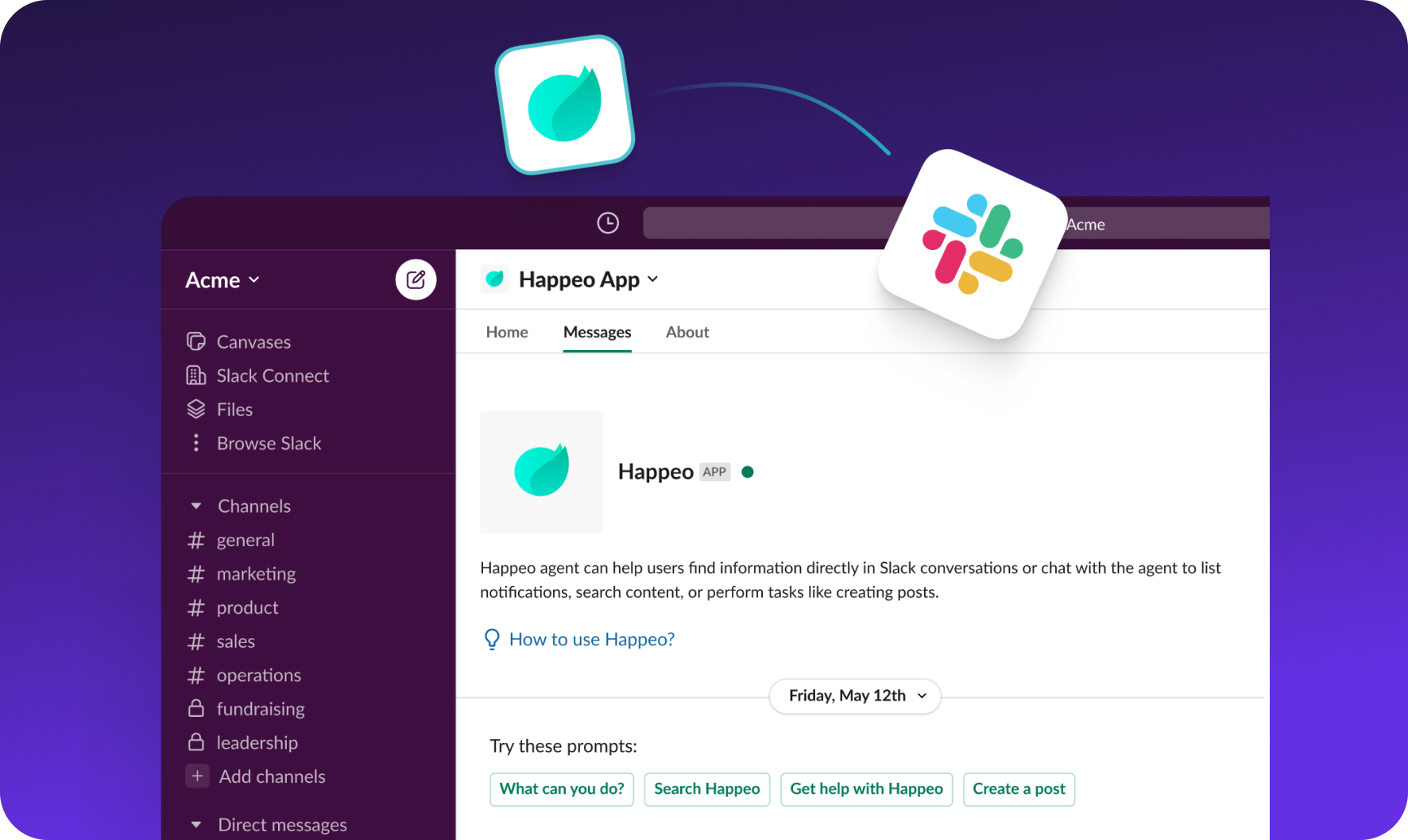 The Happeo Agent for Slack